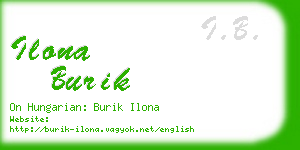 ilona burik business card